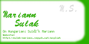 mariann sulak business card